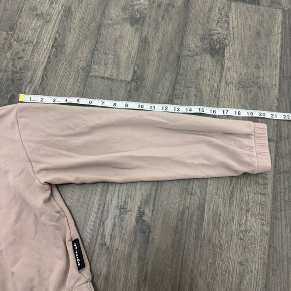 P’tula Mara Scrunch Crop Sweatshirt Beige Tan Size Large - Picture 10 of 10